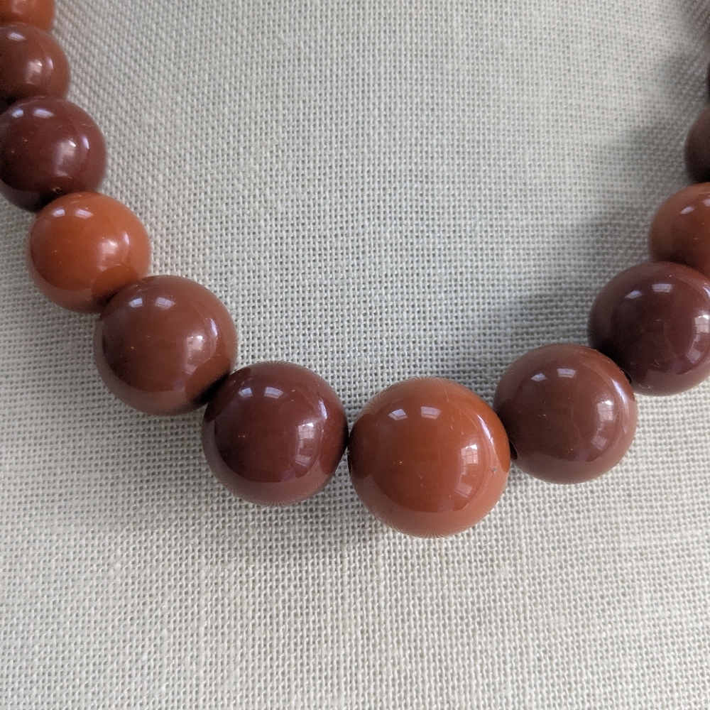 * Bundle and Save* Beautiful Vintage Necklace With Dark Orange And Brown Beads